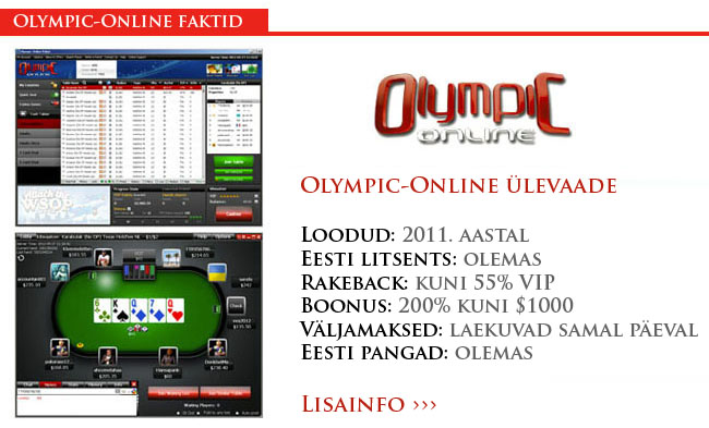 Olympic-Online: rakeback, boonused ja ülevaade Olympic-Online: rakeback, boonused ja ülevaade