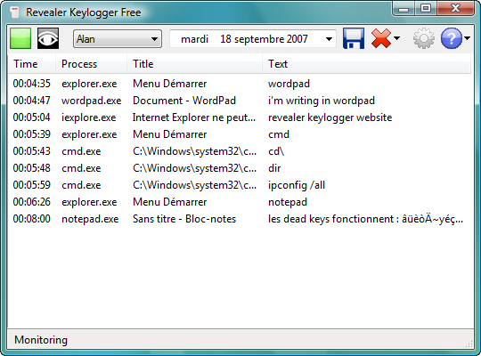 Keyloggeri screenshot Keyloggeri screenshot