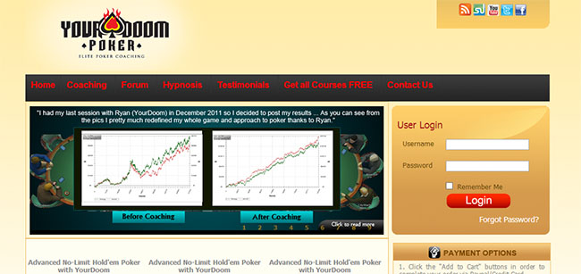 Veebilehe www.yourdoompoker.com ekraanitõmmis