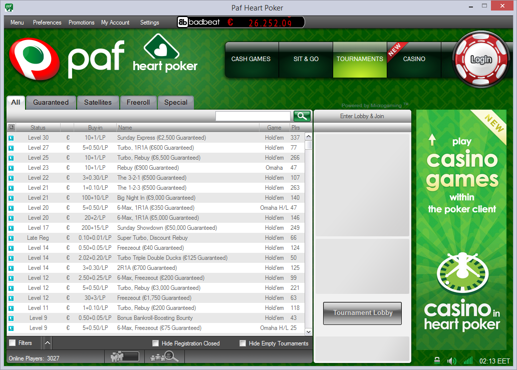PAF Heart Poker