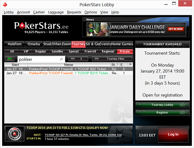 Pokerstars pokkeriprod freeroll