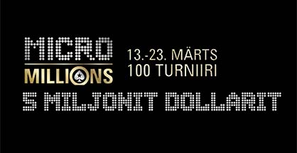 PokkeriProde freeroll: 50 MicroMillionsi piletit