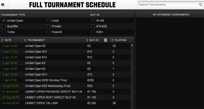 Unibet Open Tallinn kvalifikatsioonide ajakava