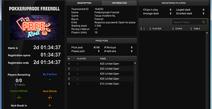 Kolmapäeval Pokkeriprode freeroll: 5 piletit Unibet Open kvalifikatsioonidele
