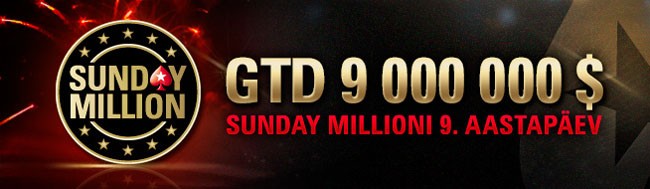 Sunday Million saab 9 aastaseks: auhinnafondiks $9 000 000