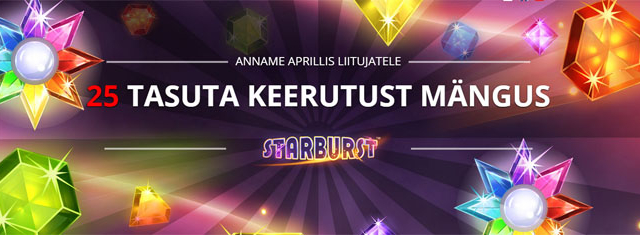 Optibet annab aprillis liitujatele 25 tasuta spinni mängus Starburst