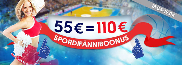 Spordifänniboonus Olybetis: €55 = €110 + 25 tasuta spinni