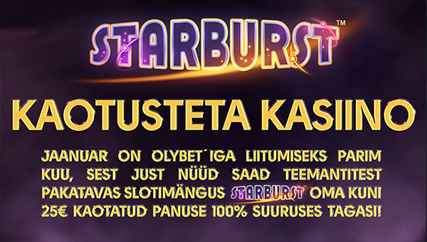 JAANUARIS OLYBET'IS: kas tasuta €10 või €25 riskivabalt