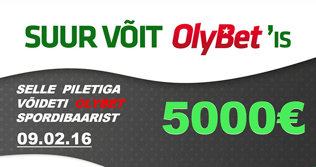 OlyBet spordibaaris tabas mängija kõik 13 ennustust, võites €5 panusega €5000
