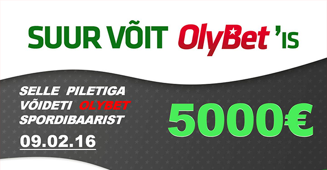 OlyBet spordibaaris tabas mängija kõik 13 ennustust, võites €5 panusega €5000