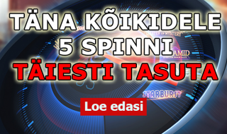5 tasuta spinni ja boonus