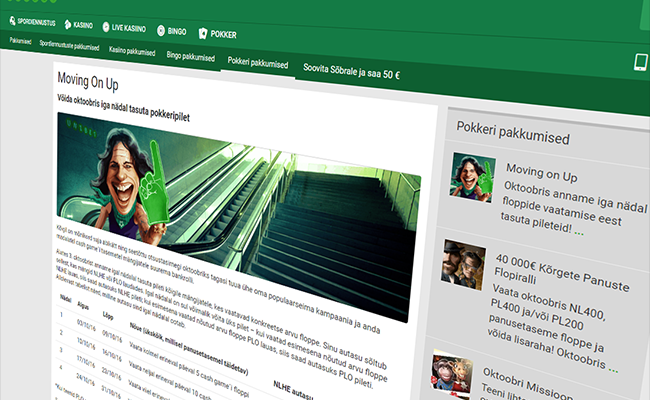 Unibet annab floppide vaatamise eest €43 väärtuses pileteid