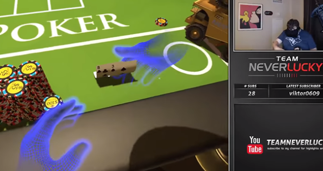 Vaata, milline näeb välja online-pokker virtuaalreaalsuses Oculus Rift prillidega