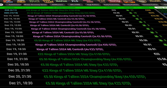 Kings of Tallinn 2024 satelliidid OlyBetis - võida €1100 pilet alates €5.5