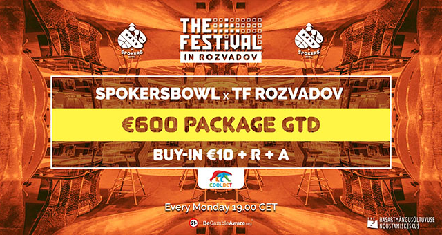 Võida <span class='rasvane'>€600 väärt Rozvadovi</span> pokkerifestivali pakett vaid €10 eest