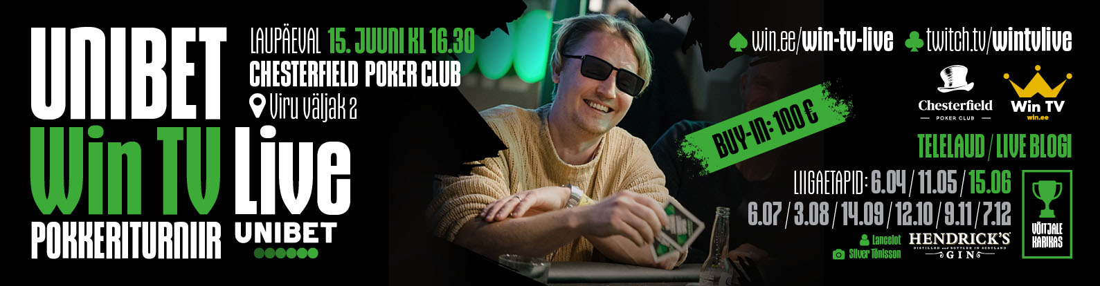 Juunikuu Win TV Live pokkeriturniir toimub sel laupäeval