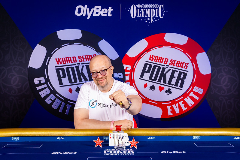 Foto: WSOPC Tallinn €350 PLO 4&5 Progressive Bounty turniiri võitja Aki Pyysing. Autor/Allikas: Elena Kask / OlyBet.TV.