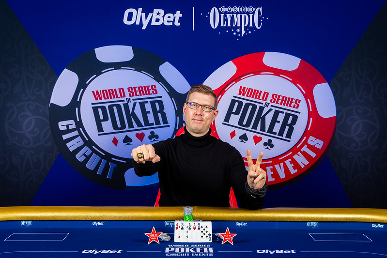 Foto: WSOPC Tallinn €1100 PLO 4&5 võitja Riku Matias Koivurinne. Autor/Allikas: Elena Kask / OlyBet.TV.