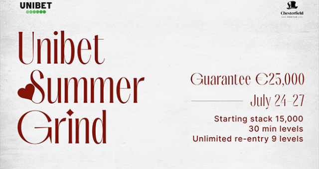 25 000-eurose auhinnafondiga Unibet Summer Grind pokkeriturniir Chesterfieldis