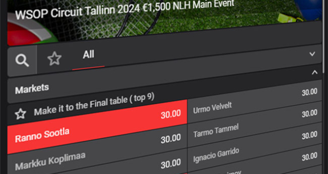 OlyBet avaldas WSOPC Tallinn põhiturniiri koefitsiendid - vaata favoriite
