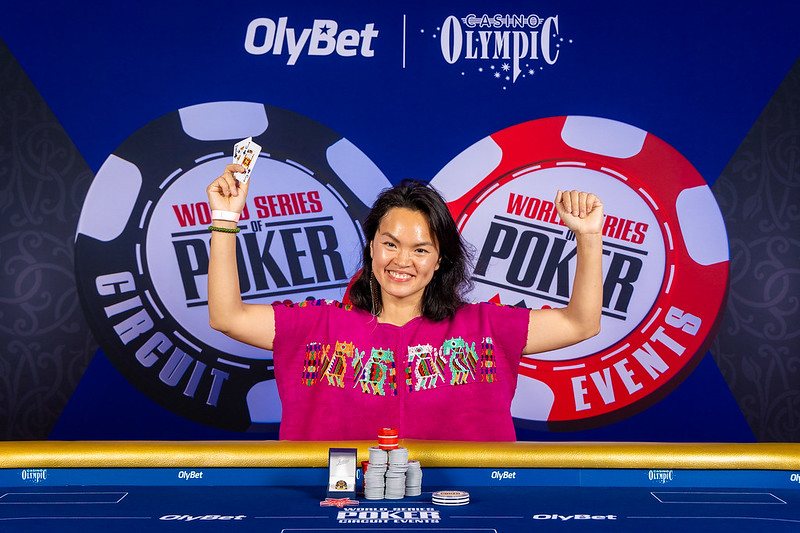 Foto: WSOPC Tallinn €250 NLH Queens (naisteturniir) võitja Linda Nguyen. Autor/Allikas: Elena Kask / OlyBet.TV.