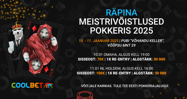 Sel nädalavahetusel toimuvad 2025. aasta Räpina meistrivõistlused pokkeris