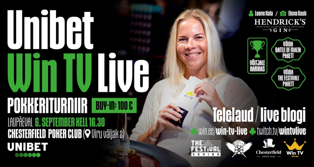 Vaata otse kell 20:00 | Win TV Live telelaud (Chesterfield Poker Club)