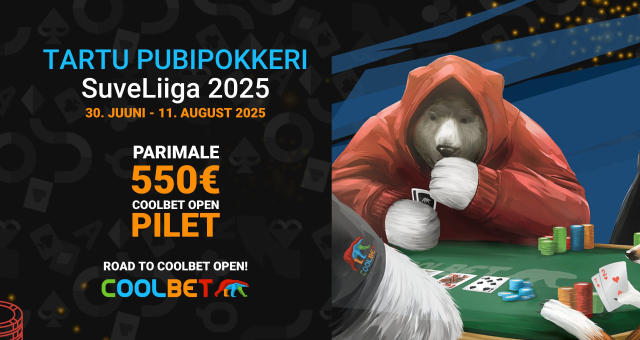 Täna algab Tartu Pubipokkeri SuveLiiga - peaauhinnaks €550 Coolbet Open pilet