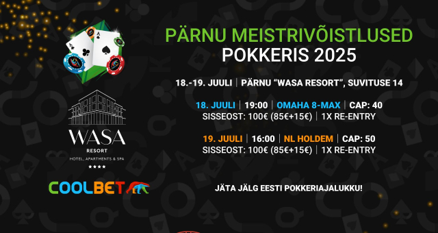 Pärnu meistrivõistlused pokkeris toimuvad 18. ja 19. juulil