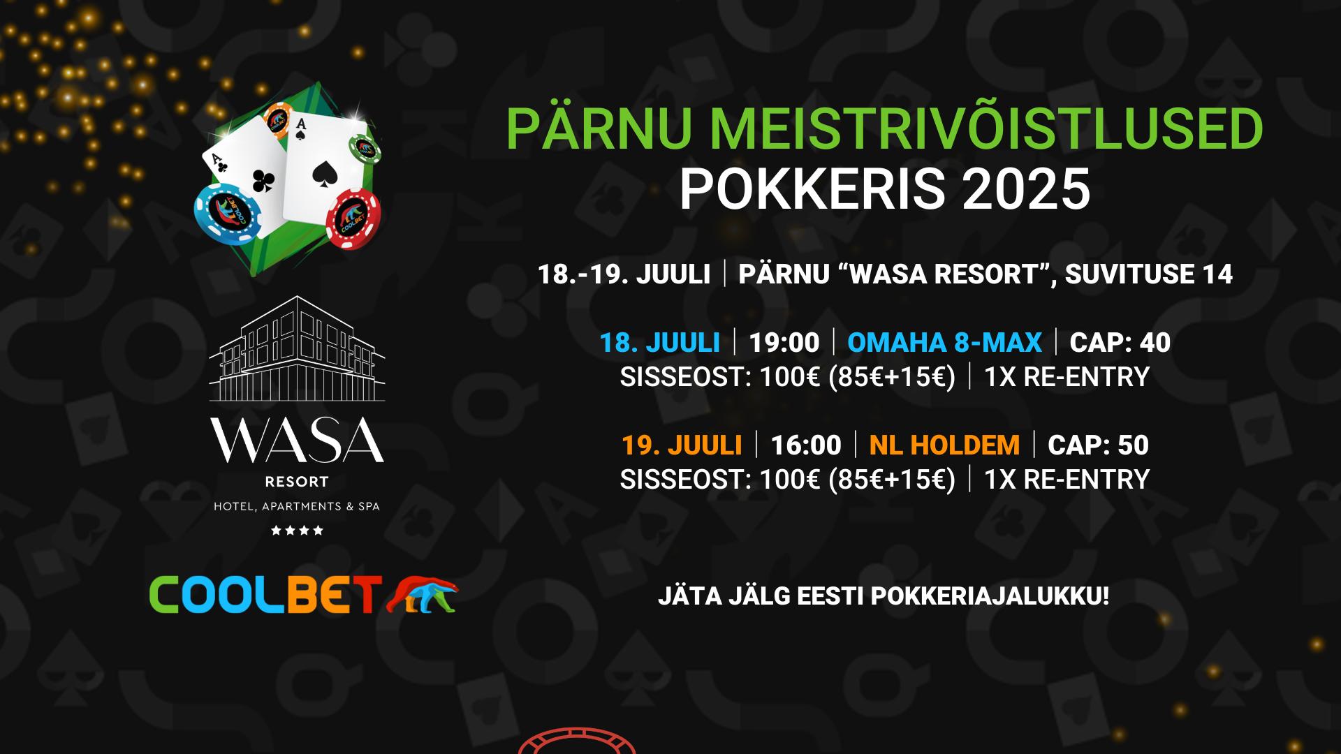 Pärnu meistrivõistlused pokkeris toimuvad 18. ja 19. juulil
