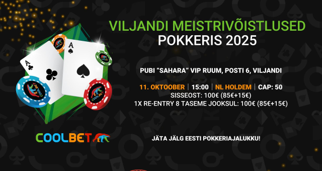 Sel laupäeval toimuvad Viljandi meistrivõistlused pokkeris 2025
