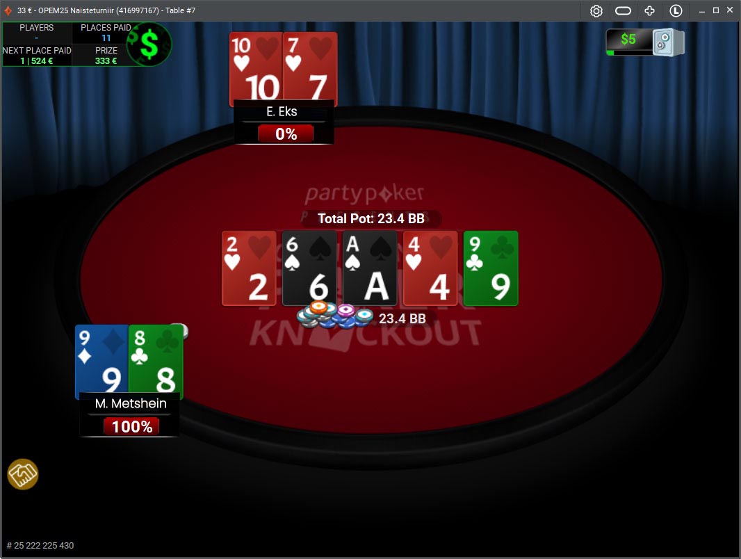 OPEM 2025 naisteturniiri otsustav käsi. 